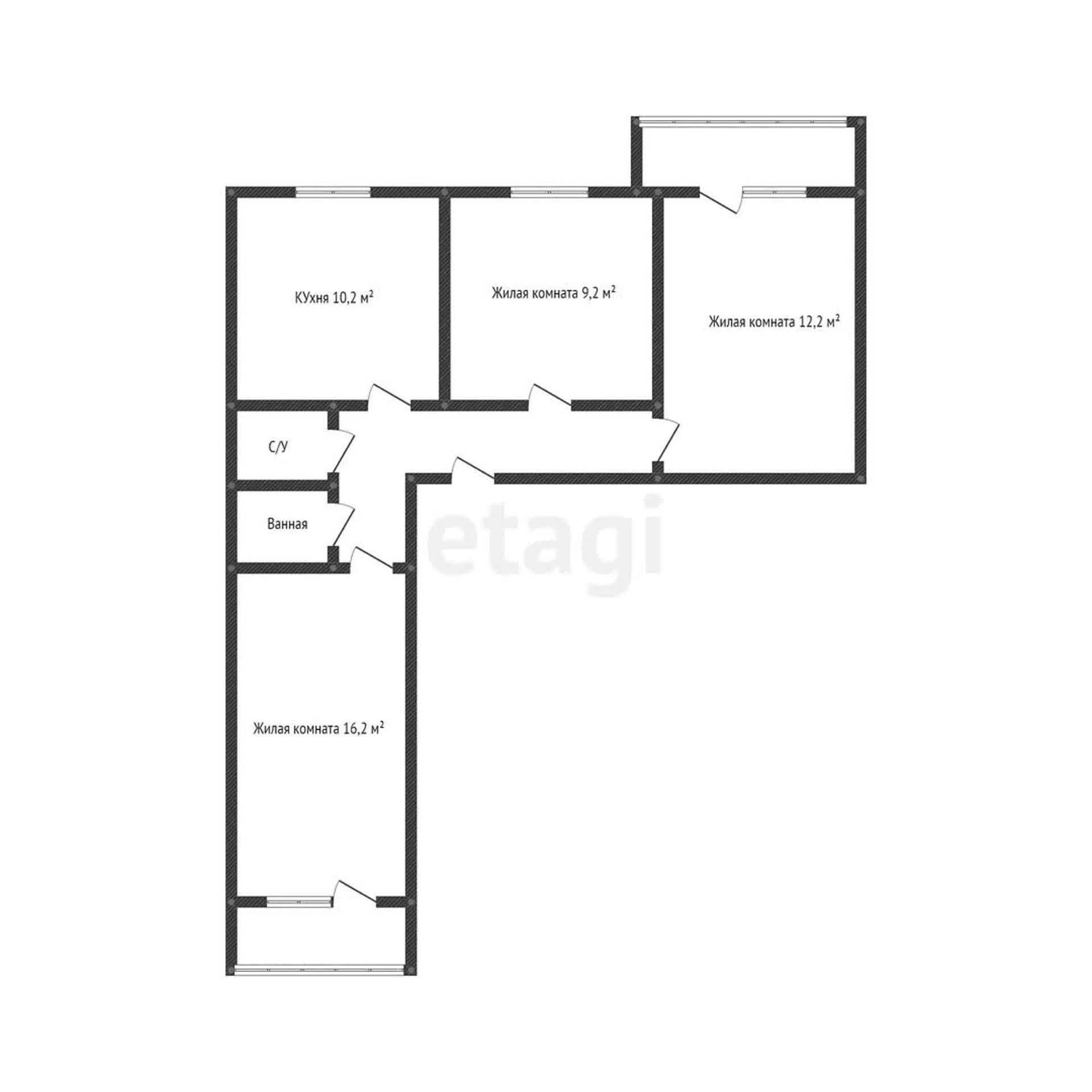 3-к квартира, 58.9м² (улица Тургеневское шоссе, 33к3) - миниатюра 6