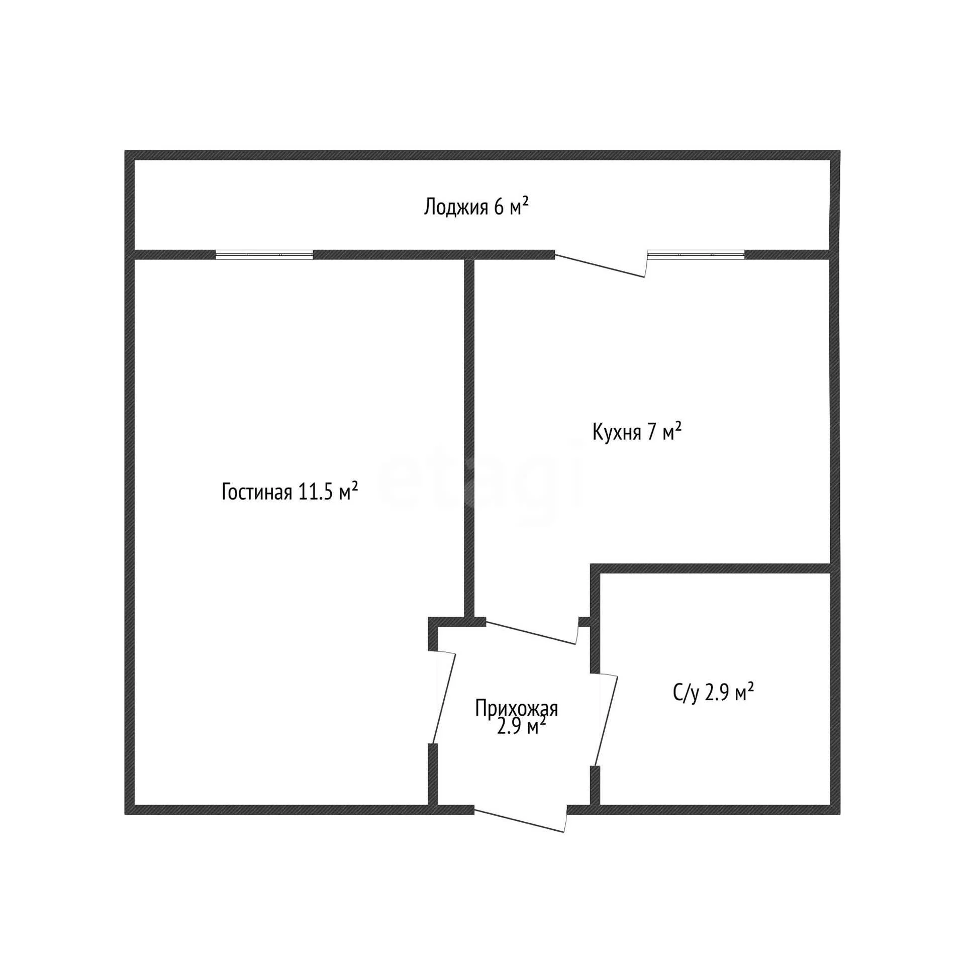 1-к квартира, 24.3м² (улица Западный Обход, 45к5) - миниатюра 13