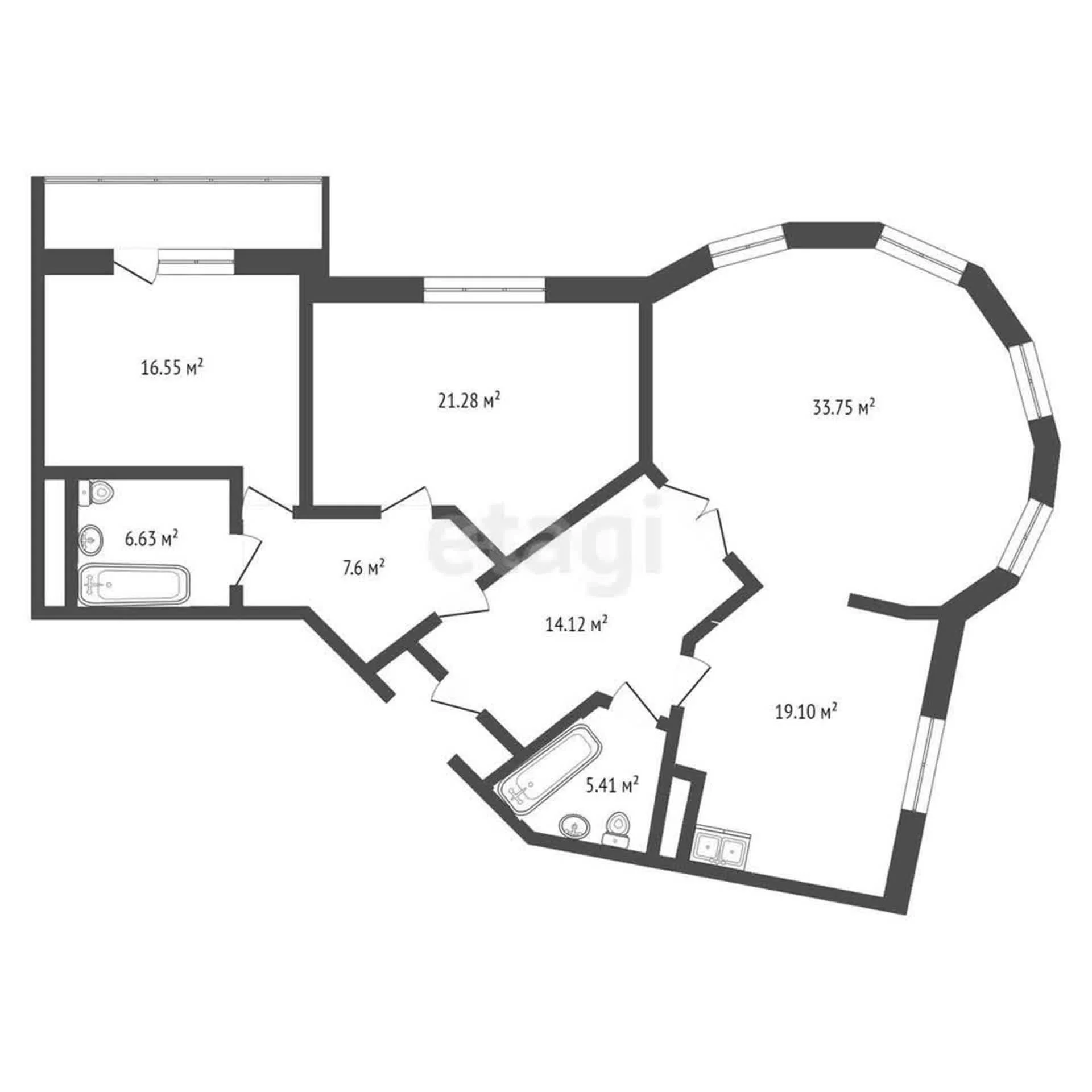 3-к квартира, 124м² (улица имени Дзержинского, 95) - миниатюра 5