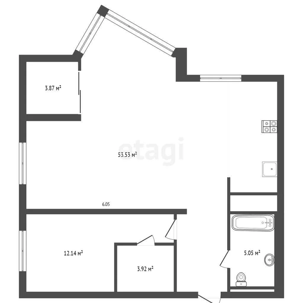 1-к квартира, 80м² (Старокубанская улица, 131к1) - миниатюра 37