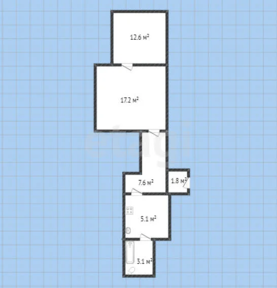2-к квартира, 45.6м² (Енисейская улица, 39) - миниатюра 19