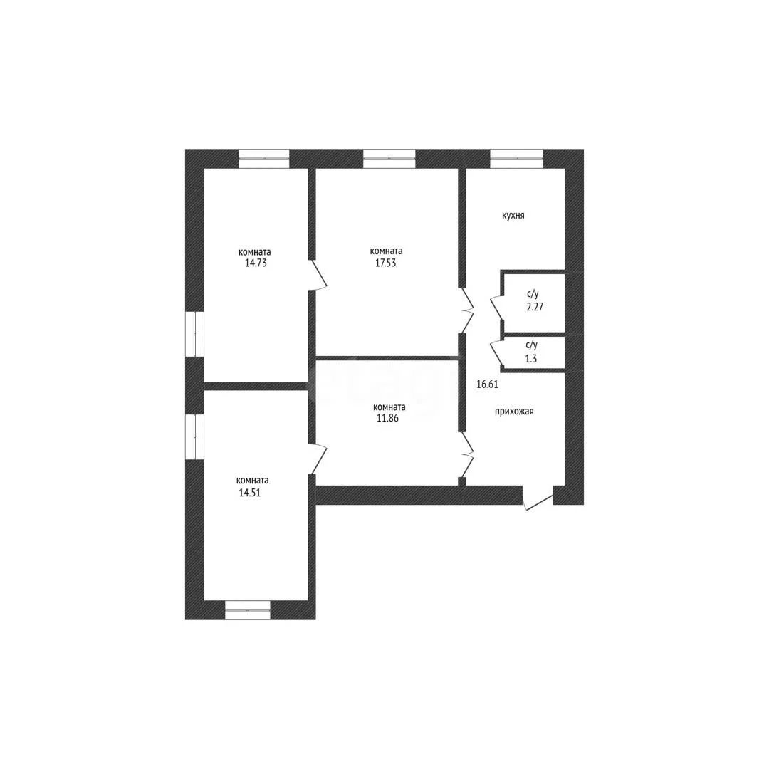 3-к квартира, 77.5м² (улица Новаторов, 3) - миниатюра 50