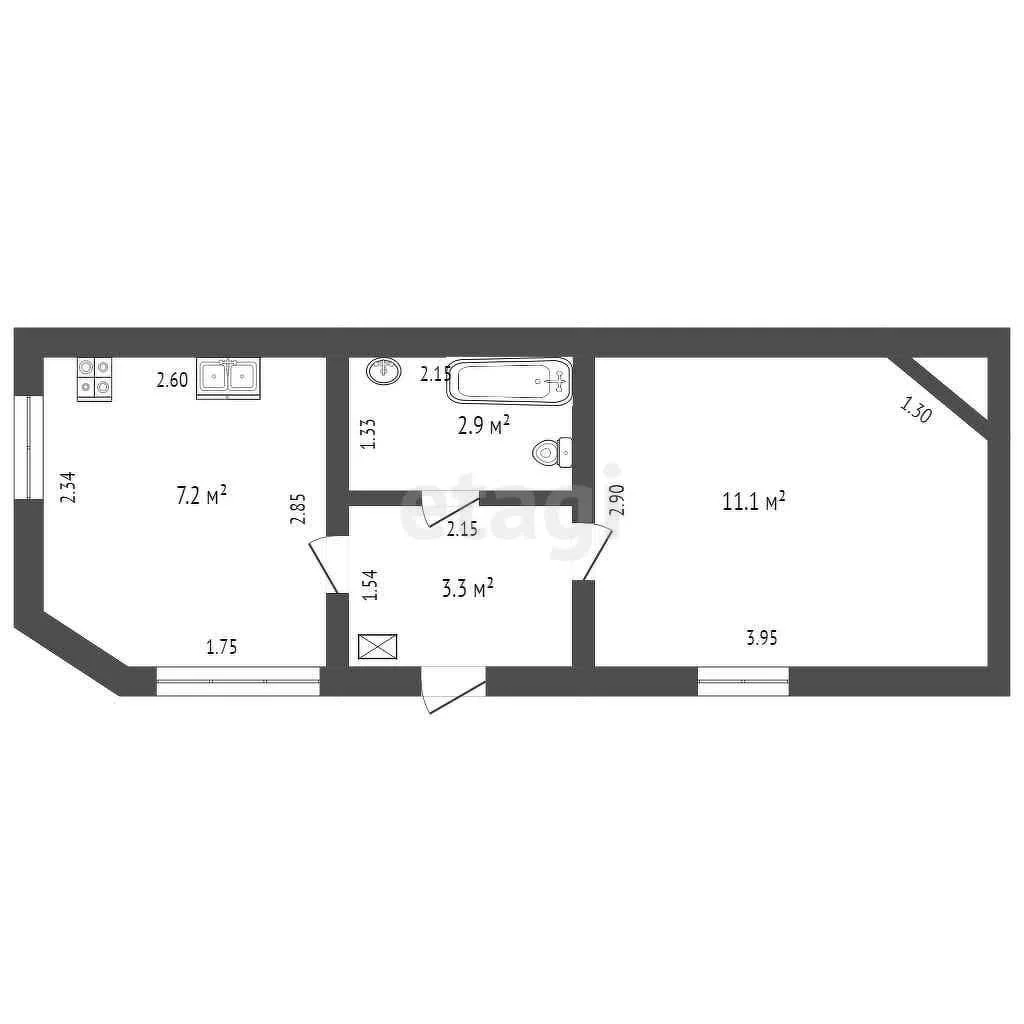 1-к квартира, 25м² (Карасунская улица, 32) - миниатюра 15