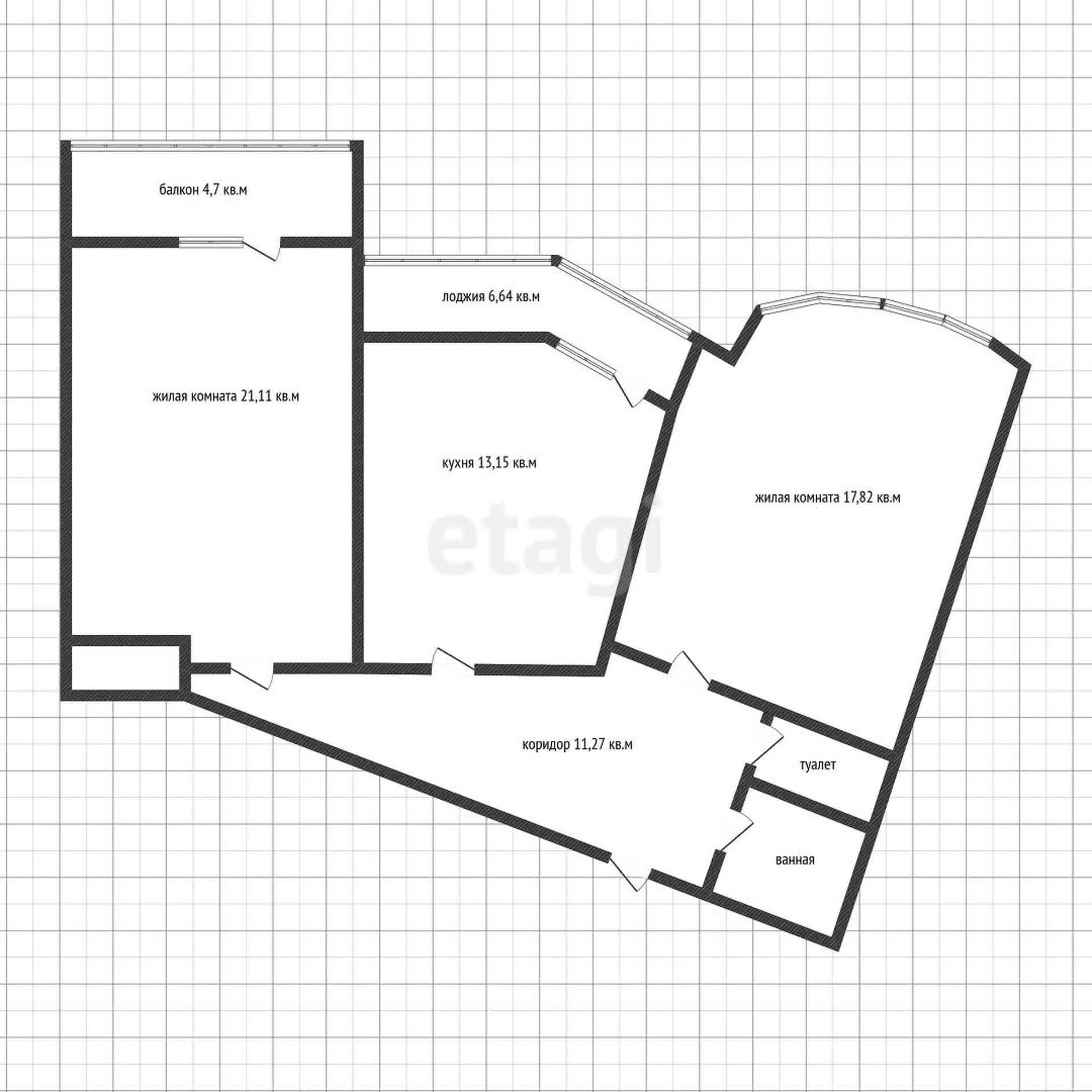 2-к квартира, 69.4м² (Октябрьская улица, 181/2) - миниатюра 25