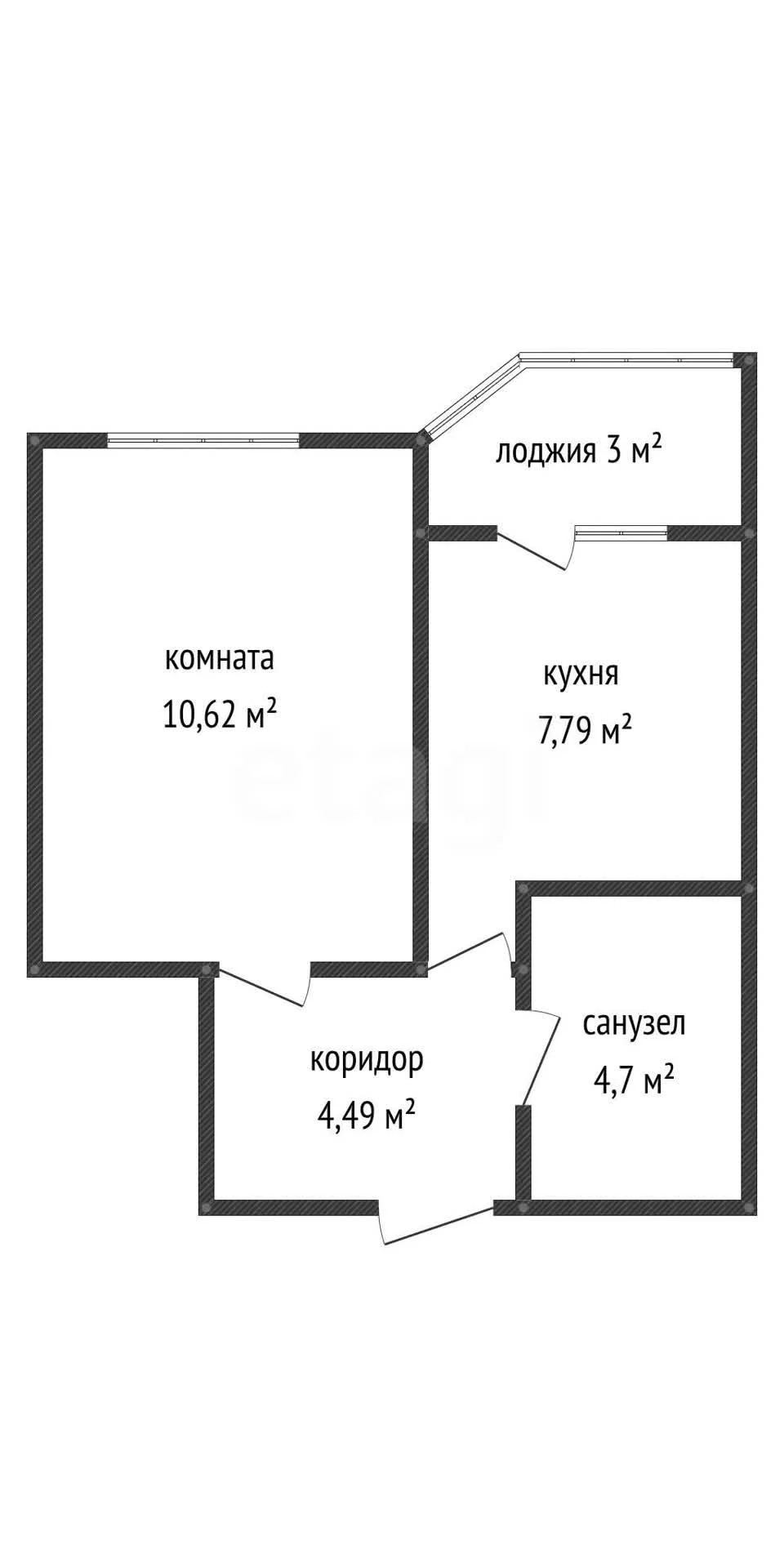 1-к квартира, 30.6м² (улица имени Генерала Корнилова, 16) - миниатюра 50