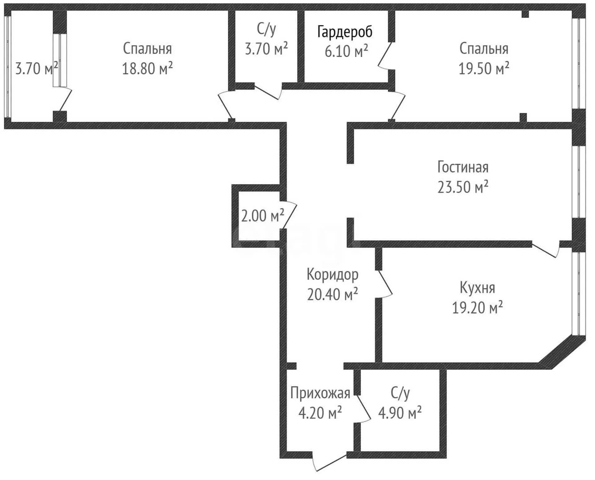 3-к квартира, 122.3м² (Кожевенная улица, 24) - миниатюра 50