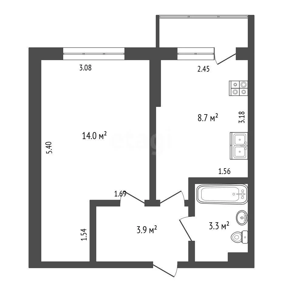 1-к квартира, 29.9м² (улица Мечникова, 1) - миниатюра 22