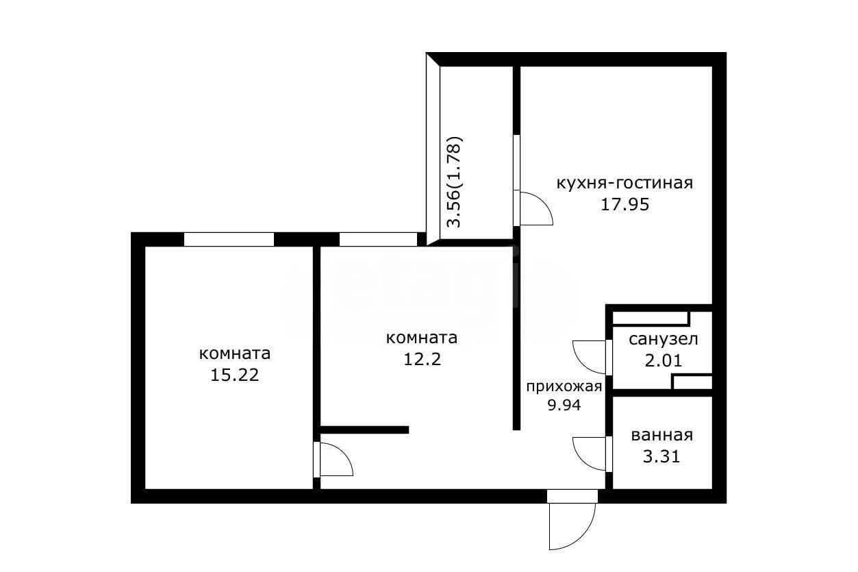 2-к квартира, 61.8м² (Питерская улица, 40к3) - миниатюра 50