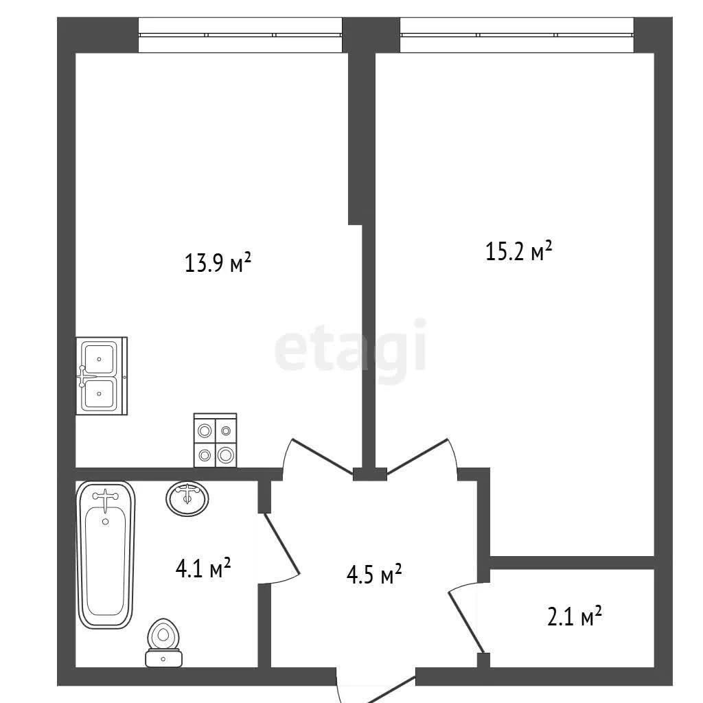 1-к квартира, 39.8м² (улица Марины Цветаевой, 7к2) - миниатюра 6
