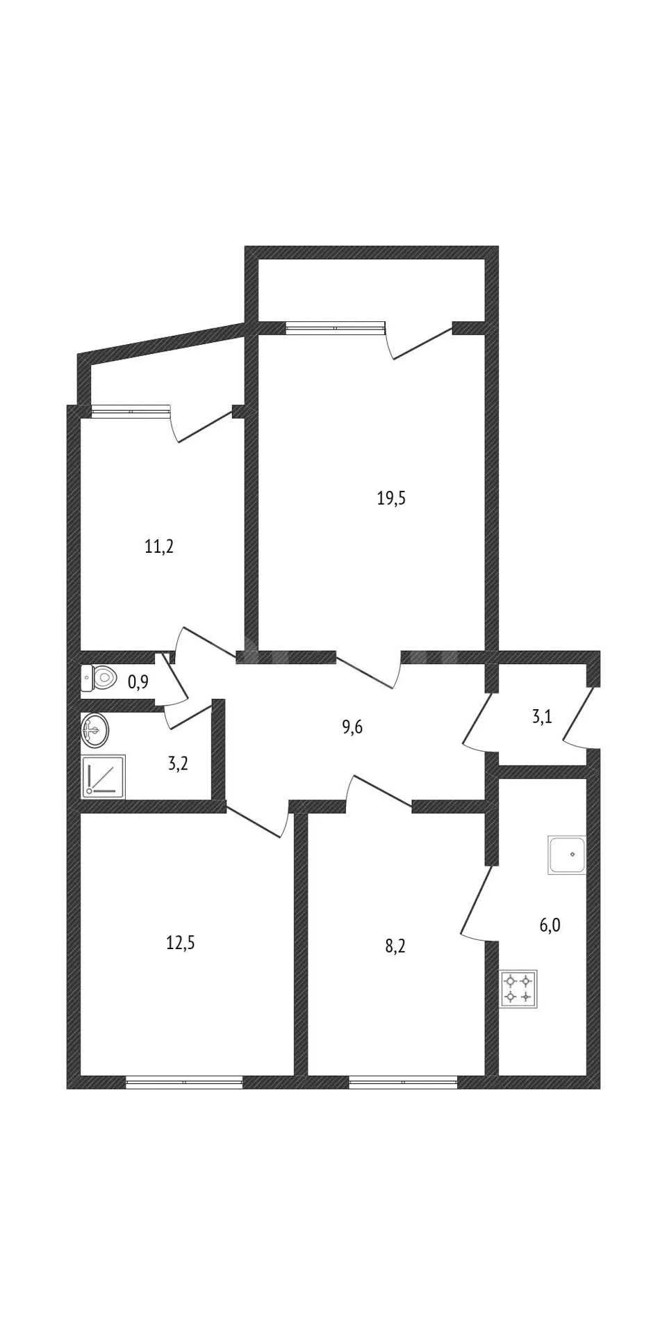 3-к квартира, 75.5м² (Уральская улица, 194) - миниатюра 50