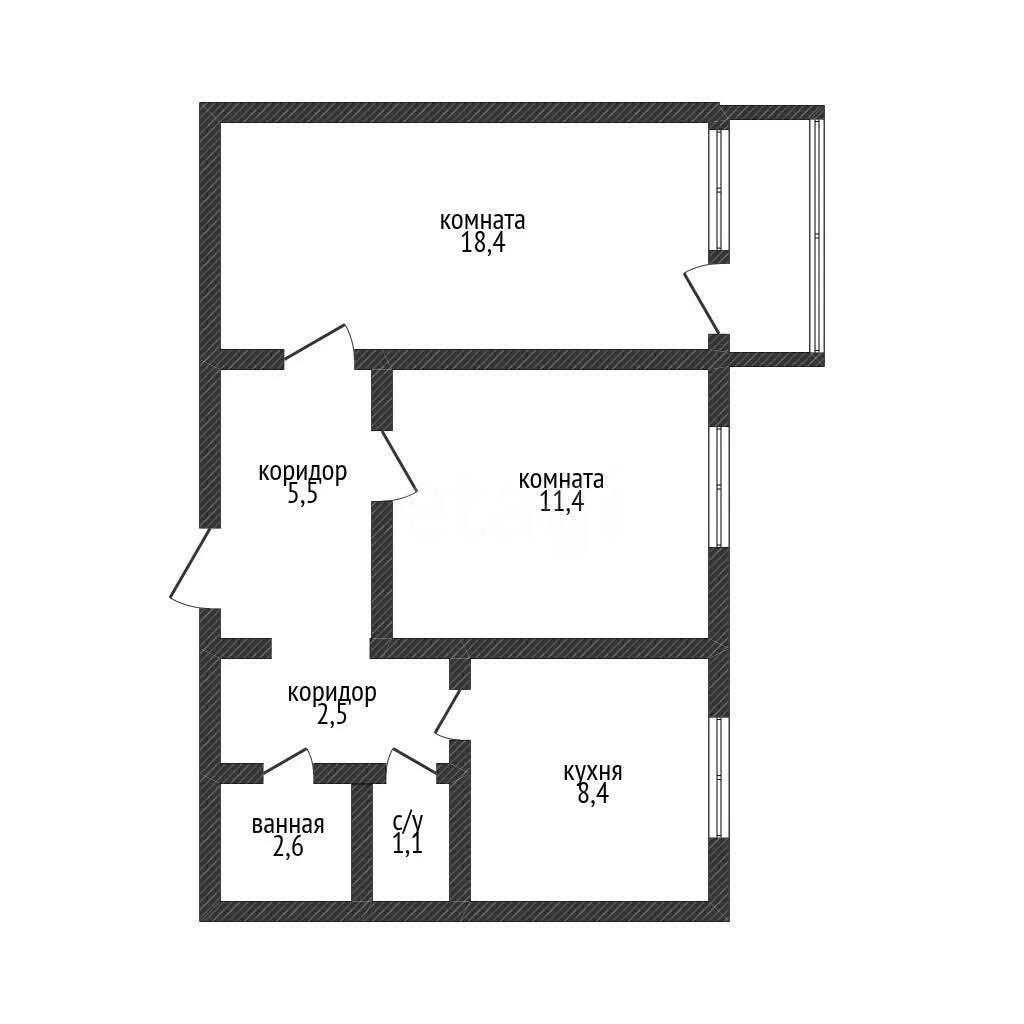 2-к квартира, 50.5м² (улица Бородина, 18) - миниатюра 15