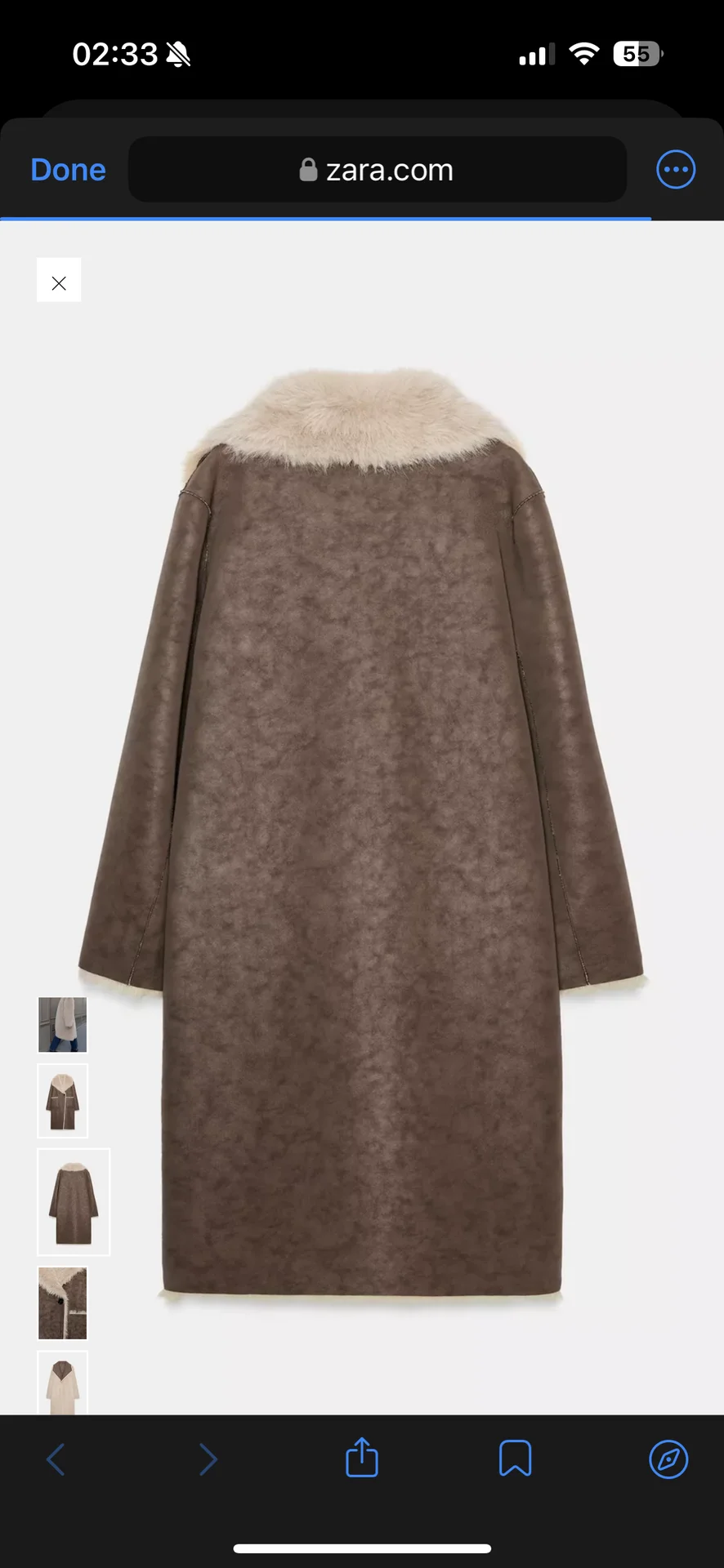 Дубленка шуба двусторонняя Zara s - миниатюра 4