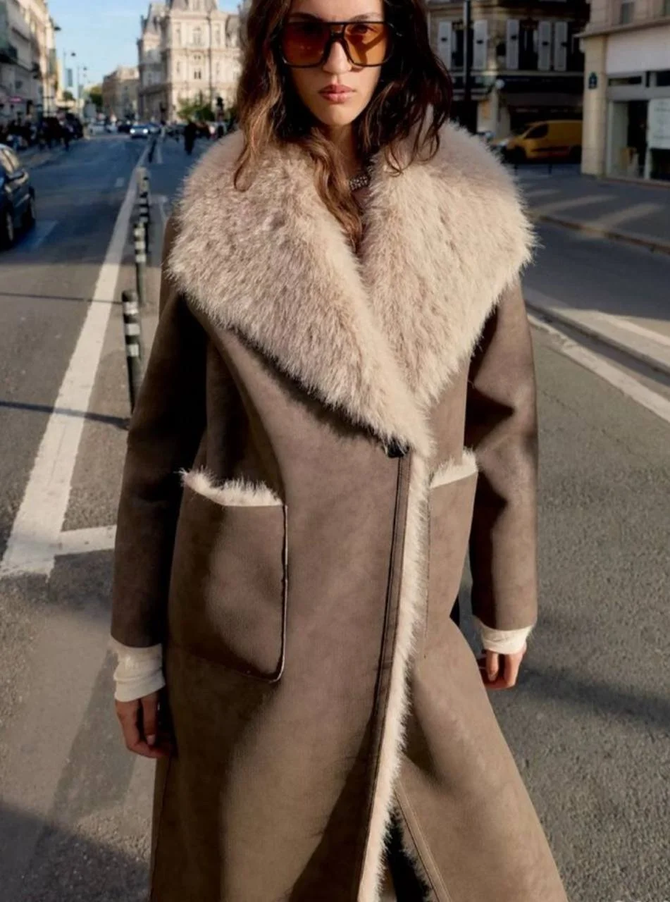 Дубленка шуба двусторонняя Zara s - миниатюра 11
