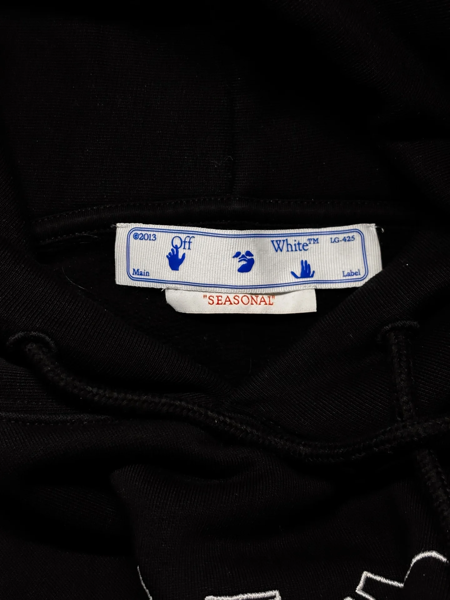 Худи черное Off White Black Back Logo Hoodie - миниатюра 7