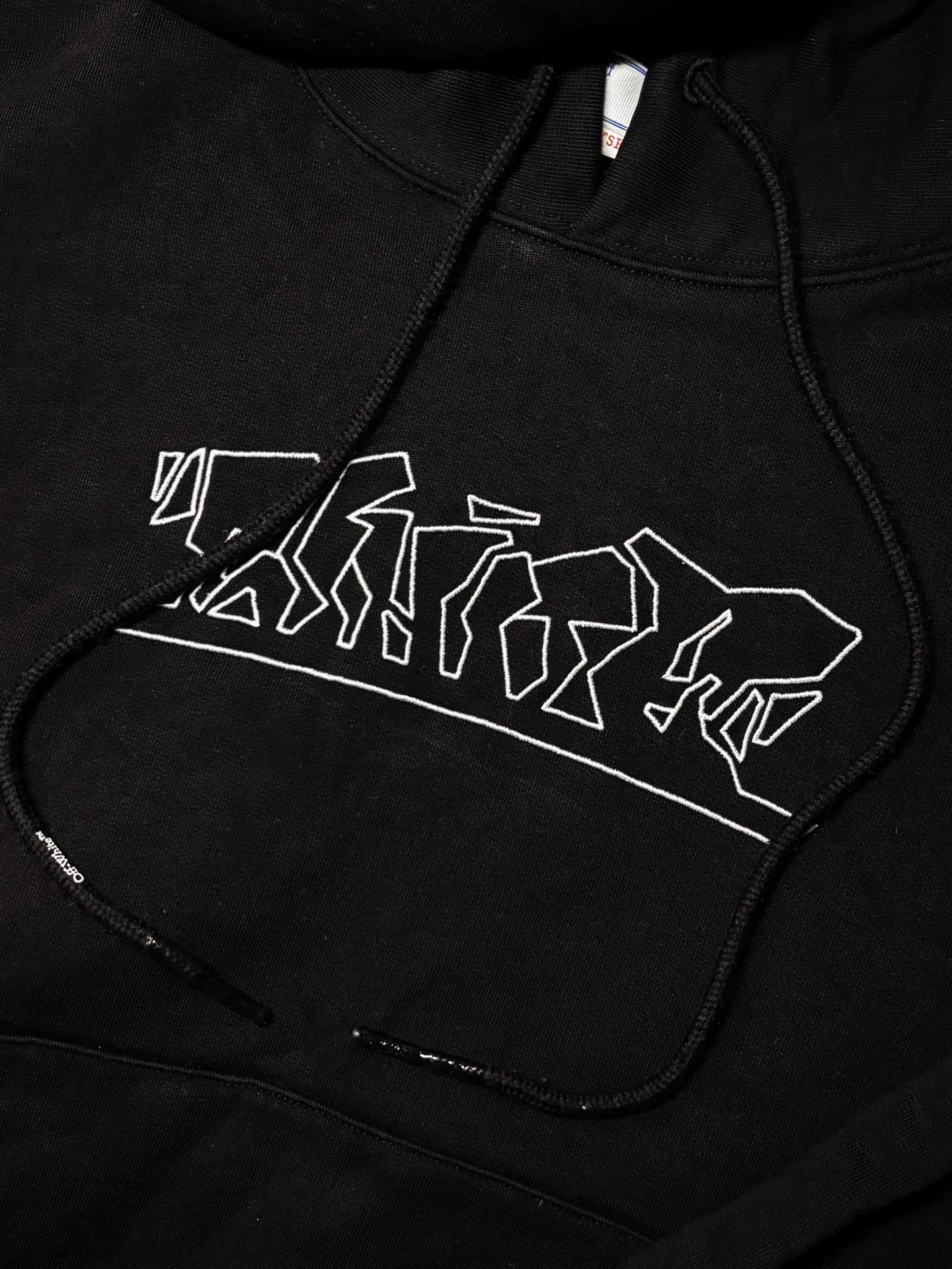 Худи черное Off White Black Back Logo Hoodie - миниатюра 8
