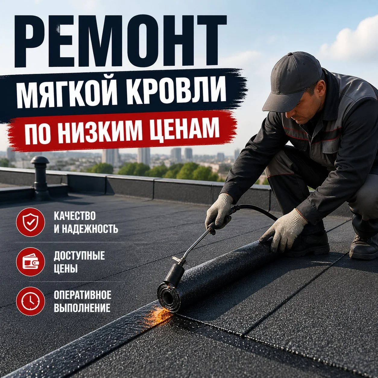 Гидроизоляция, монтаж мягкой кровли