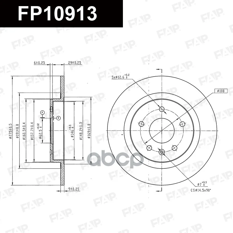 Диск тормозной JAC S3 FP10913 FAP - изображение 1
