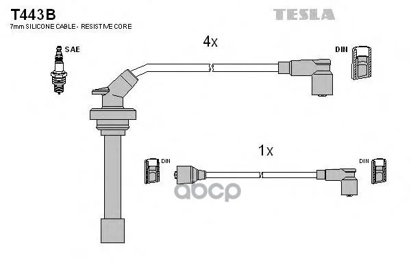 Провода зажигания T443B TESLA - изображение 1