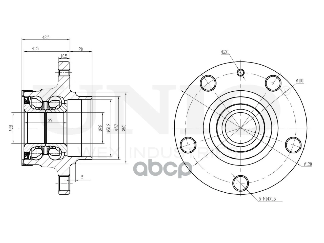 Ступица задняя (с ABS) VW Polo IV,V 01-, Audi A1 - миниатюра 4