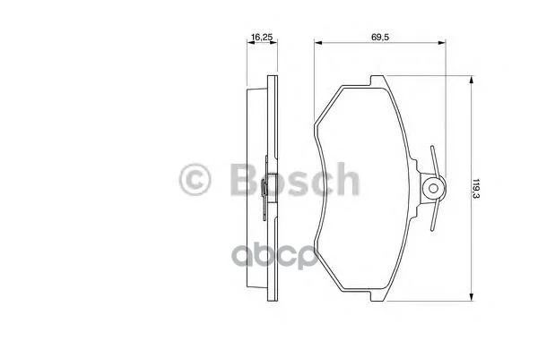 Колодки тормозные дисковые 0986466698 Bosch - изображение 1