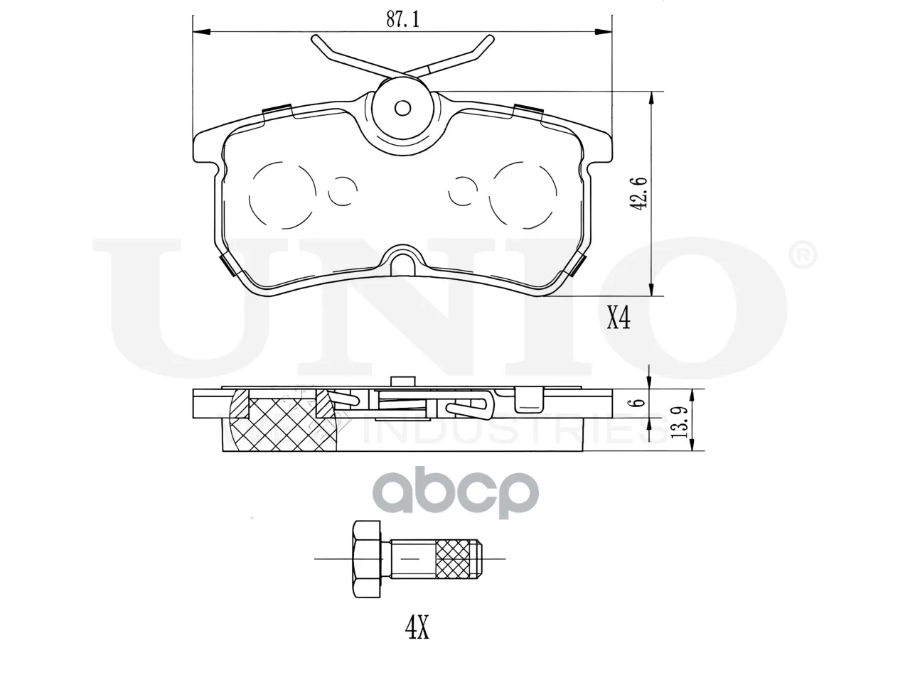 Колодки тормозные FORD FOCUS 98- задн.диск. - миниатюра 4