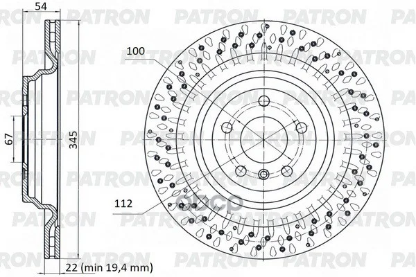 Диск тормозной зад. MB GL-class (X166) 12-15 (+пер - изображение 1