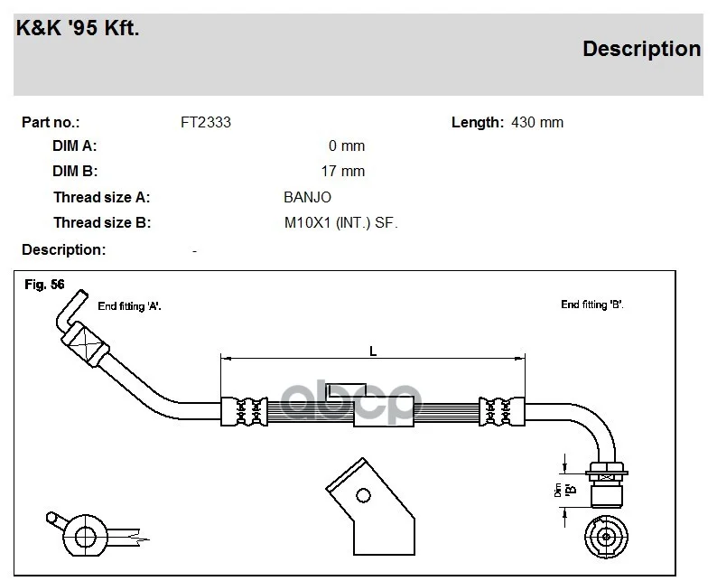 Шланг тормозной FORD Transit box body (E_ _) 2.0 - изображение 1