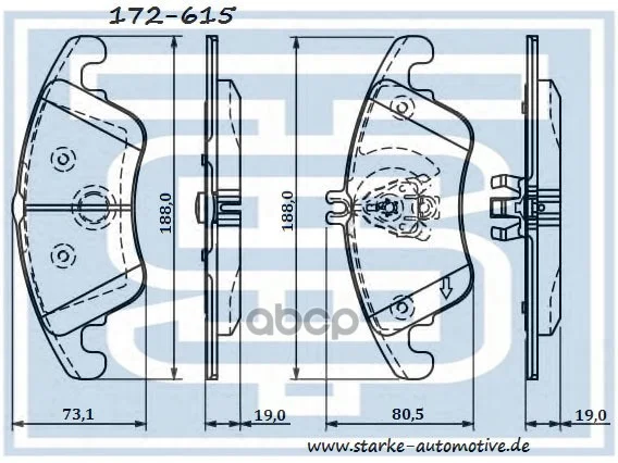 Колодки тормозные перед. MER W204 - изображение 1