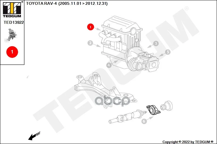 Подвеска, двигатель TED13922 TEDGUM - миниатюра 3