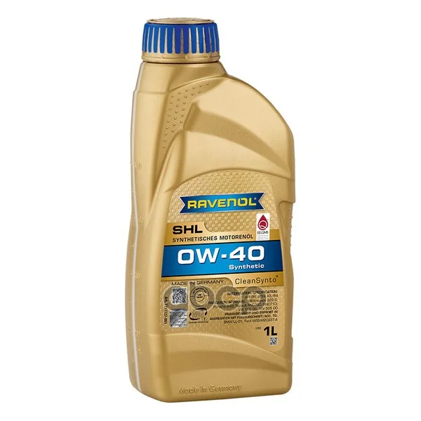 Моторное масло синтетика 1л RAVENOL SHL 0W-40 1л - изображение 1