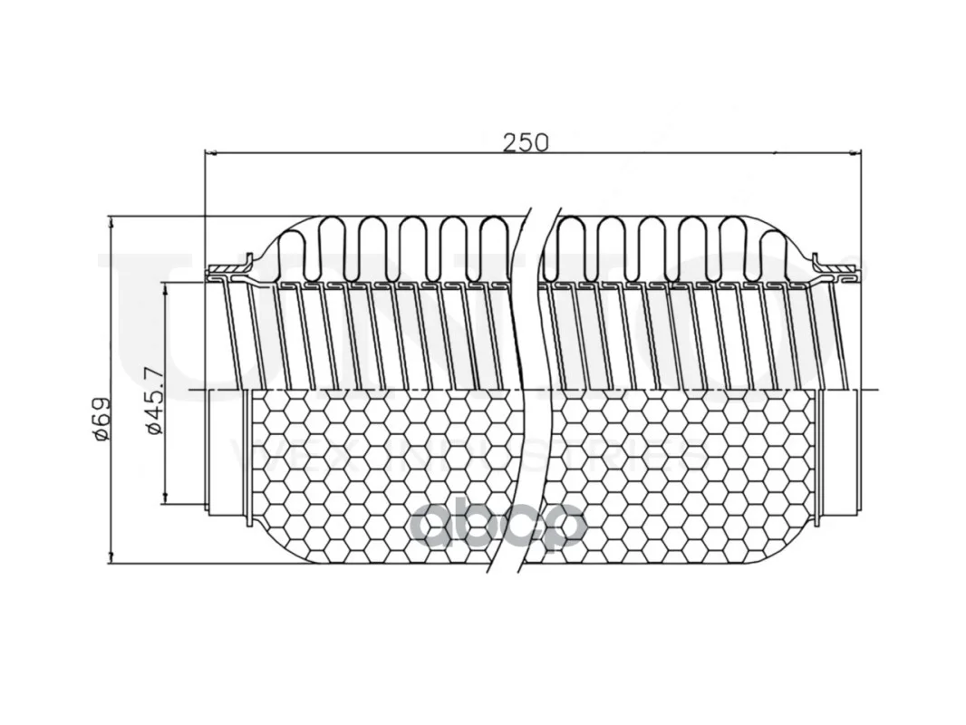 Гофра глушителя 45x250 WIREFLEX EXP45250W UNIO - миниатюра 4
