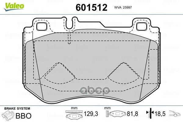 Колодки тормозные 601512 Valeo - изображение 1