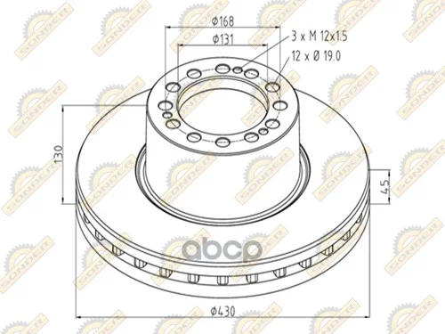 диск торм !430/131x45/130 12n-168-d19 SAF SK RB - изображение 1