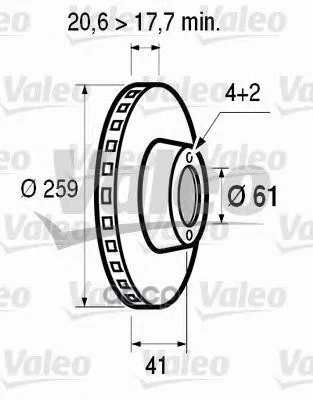 Диск тормозной 186208 Valeo - изображение 1