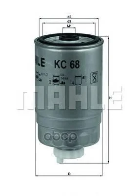 Фильтр топливный Opel 1.6-2.3D KC68 Mahle/Knecht - миниатюра 2