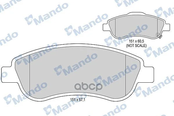 Колодки тормозные передние MBF015249 Mando - изображение 1