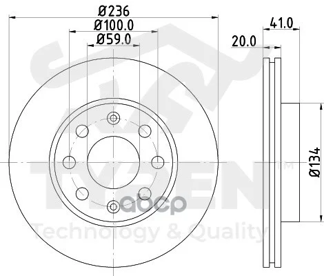 Тормозной диск TYR1020481 TYREN - изображение 1