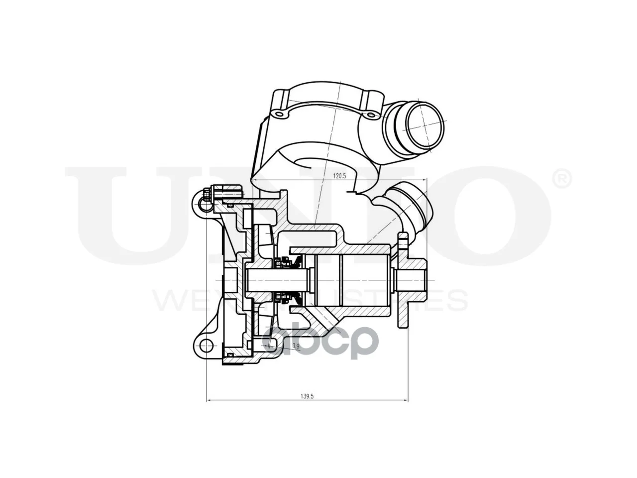Помпа водяная Mercedes-Benz S-Class (W140) 91-, - миниатюра 4