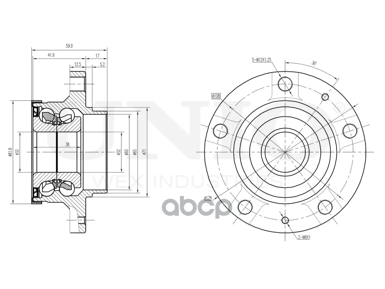 Ступица задняя (с ABS) HUB20070 UNIO - миниатюра 4