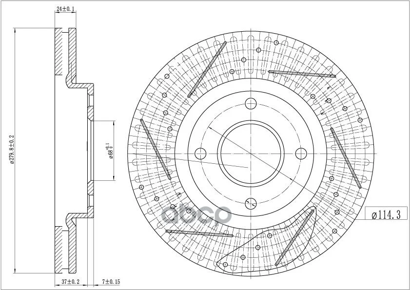 Диск торм. Nissan Tiida (07-)/Cube (09-) перед. - миниатюра 3