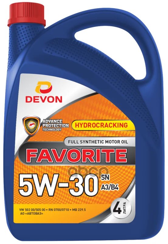 Девон Favorite SAE 5W30 SN A3/B4 4л ДЕВОН - изображение 1