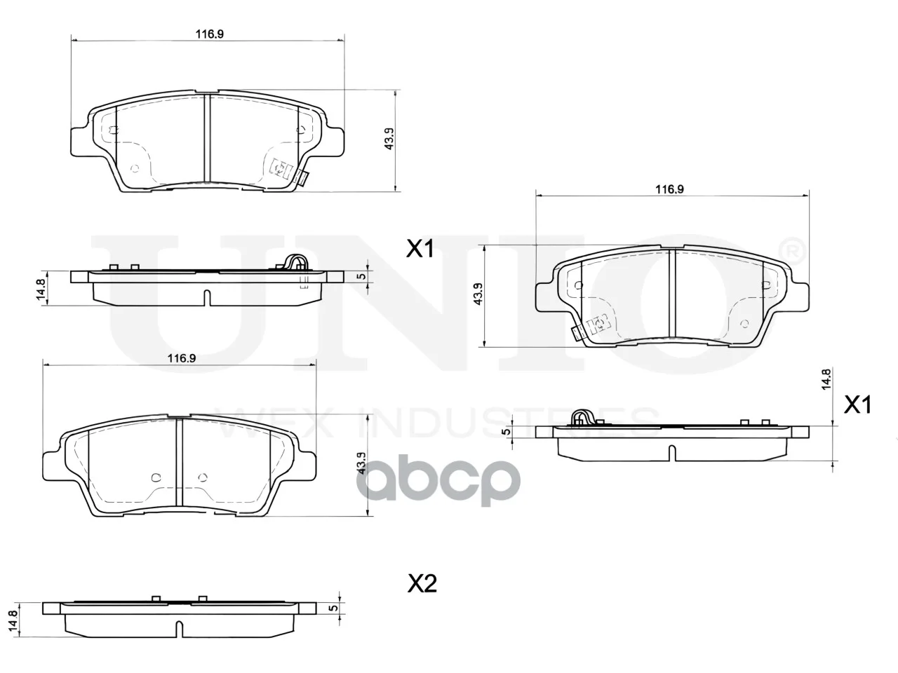 Колодки тормозные HYUNDAI GENESIS 14- задн.диск. - миниатюра 4