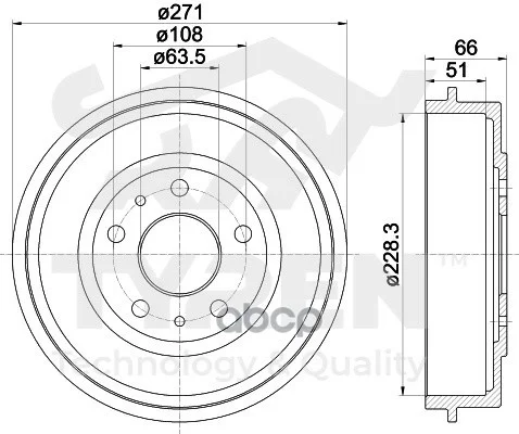 Барабан тормозной TYR1310661 TYREN - изображение 1