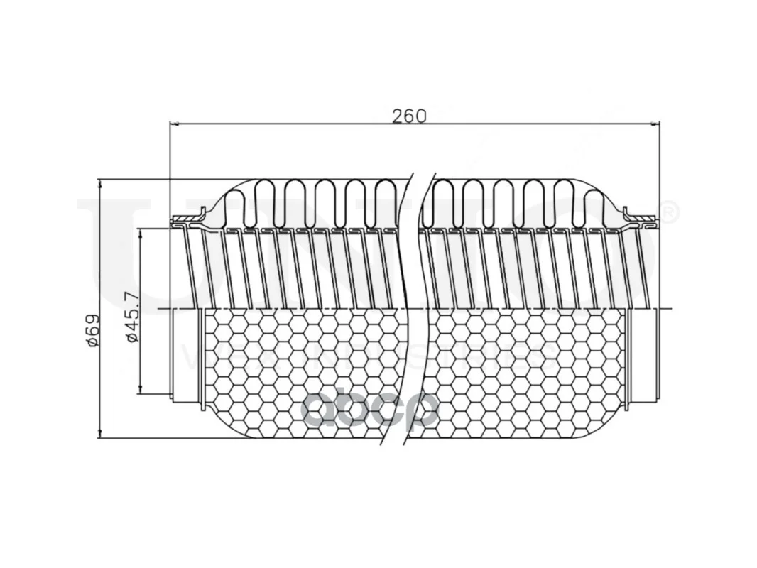 Гофра глушителя 45x260 WIREFLEX EXP45260W UNIO - миниатюра 4