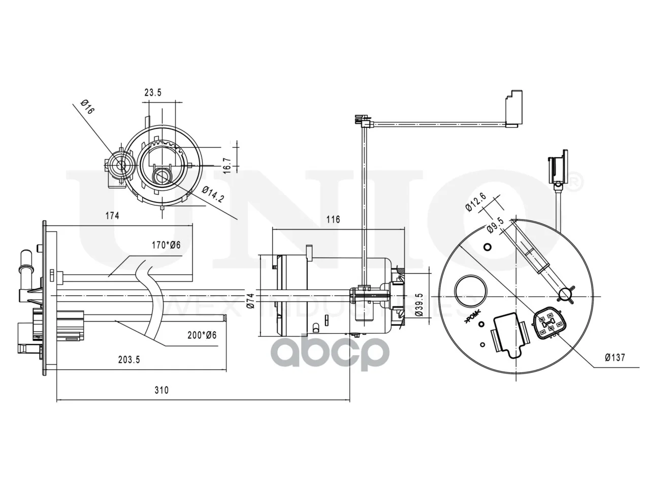 Фильтр топливный MITSUBISHI OUTLANDER 06- FLT55009 - миниатюра 6