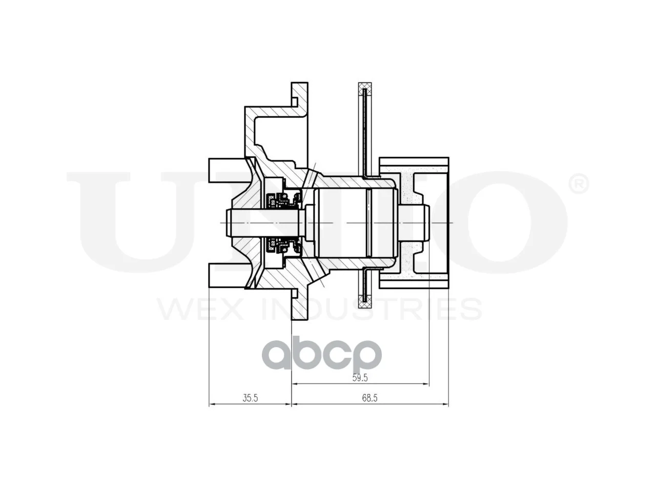 Насос водяной DAEWOO NEXIA 93- WAP10036 UNIO - миниатюра 4
