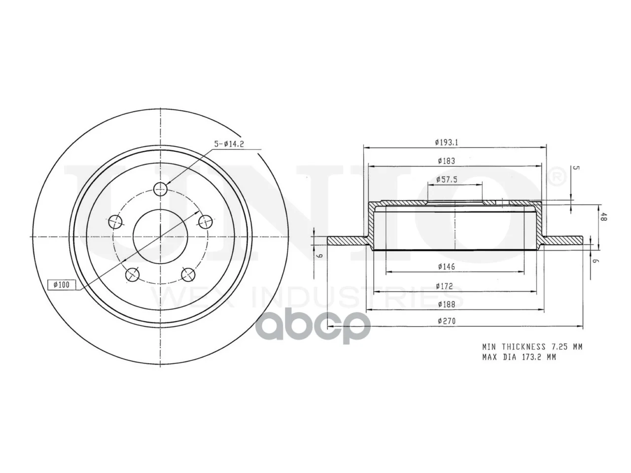 Диск тормозной задний Chrysler Sebring I,II 01-, - миниатюра 3