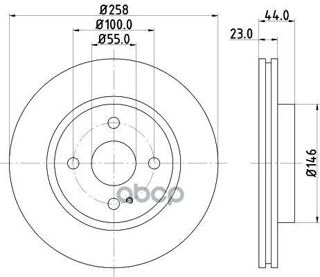 Диск торм. Mazda 2 (07-) перед. d=258 (окраш.) (DF - миниатюра 3