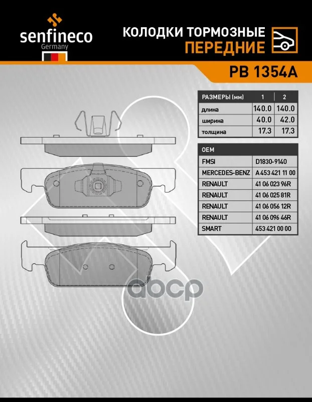 Тормозные колодки дисковые передние RENAULT CLIO - миниатюра 2