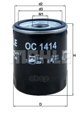 Фильтр масляный OC1414 Mahle/Knecht - изображение 1